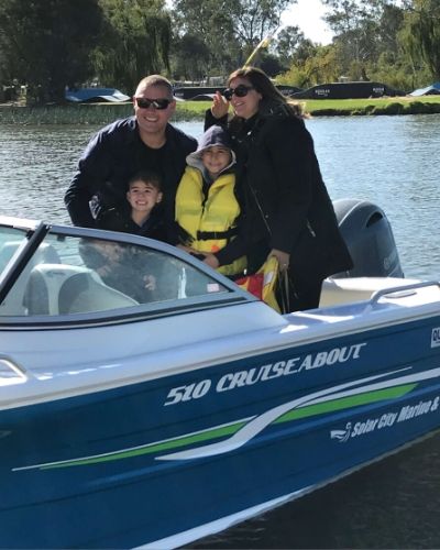 MS Family going out in a boat fishing